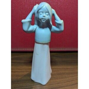 Vintage 1965 Avon Pink & Pretty Cologne Bottle Blue White Young Girl (Empty)